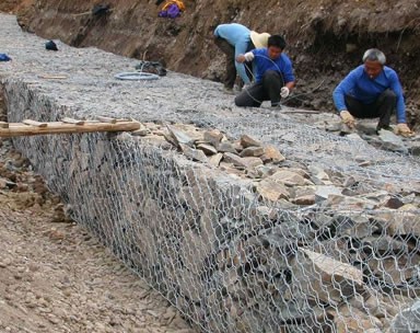 河道格賓石籠網安裝案例